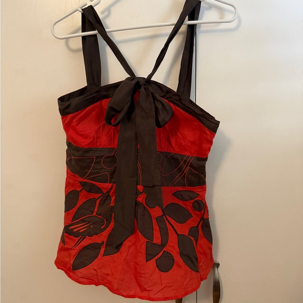 Floreat Red and Black Camisole Top
